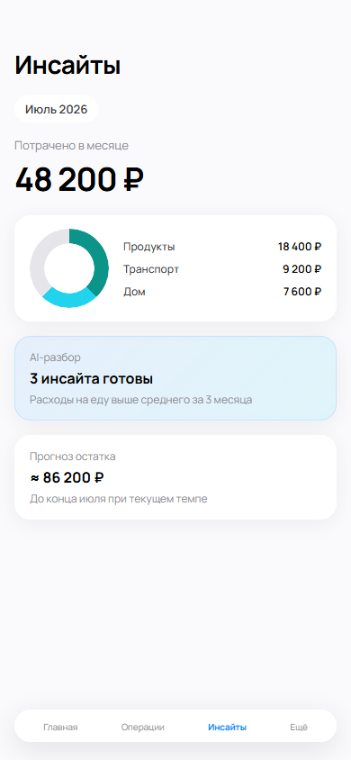 Инсайты — мокап приложения